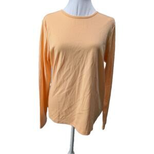 L.L.Bean Women's Size Medium Melon Color 100% Pima Cotton Shirt Long Sleeve Top